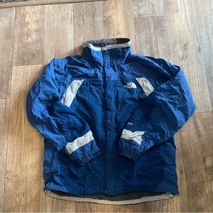 The North Face mens blue and gray size medium jacket coat